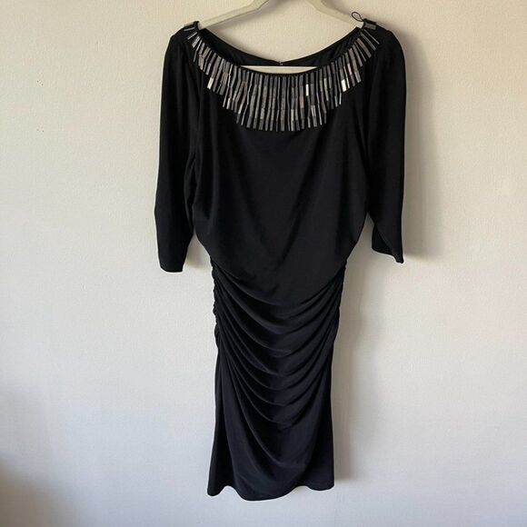 ADRIANNA PAPELL PLUS SIZE RUCHED COCKTAIL DRESS - Picture 3 of 11